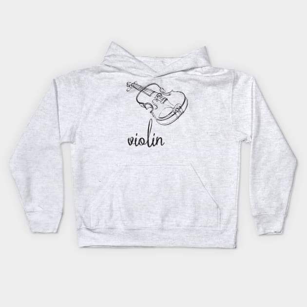 Violin Kids Hoodie by evisionarts